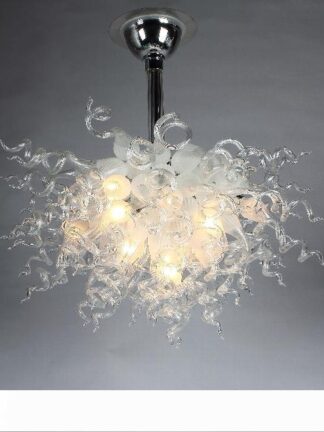 Купить Free Shipping AC Led Bulbs 110v 240v Home Lighting Modern Art LED Hand Blown Glass Chandelier In White