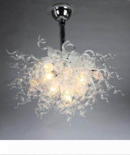 Купить Free Shipping AC Led Bulbs 110v 240v Home Lighting Modern Art LED Hand Blown Glass Chandelier In White