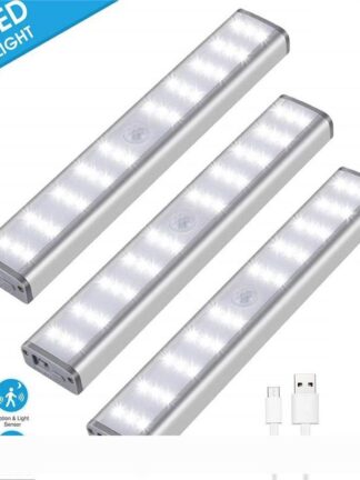 Купить 30 LED Rechargeable Closet Light Dimmable Wireless Motion Sensor LED Under Cabinet Lighting For Stair Hallway Cupboard Wardrobe Closet