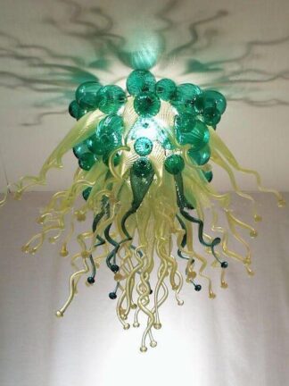 Купить Lamps Design Modern LED Crystal Ceiling Light Green Murano Glass Blown Bubble Chandelier Lighting Indoor Hotel Lights Girban Brand