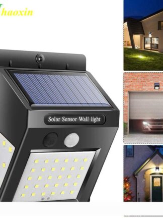 Купить HaoXin Solar Garden Light 30 LED Solar Powered PIR Motion Sensor Lamp Waterproof Outdoor Lighting Decoration Lights Wireless Wall Lamp
