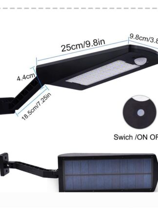 Купить Solar Garden Lamp 1000lm 66leds IP65 Two Angles Rotatable Pole Outdoor Wall Light With 3 Working Modes