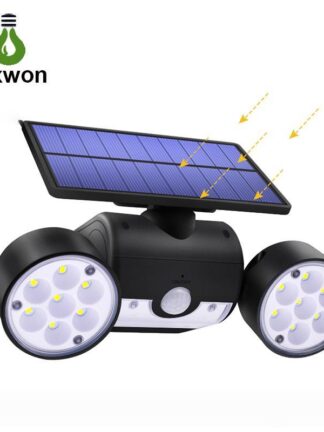 Купить Solar Sensor Wall Light 30 leds Dual Head Adjustable Angle LED Garden Lamp For Path Gate Yard Solar Spotlight