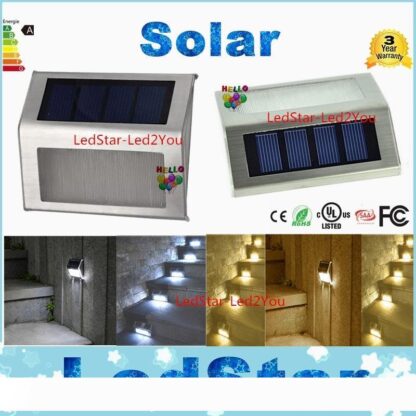 Купить High Bright 2LED Solar Powered Stainless Steel Outdoor Corridor Pathway Stairs Driveway Flowerbeds Superior Durable white Light Lamp