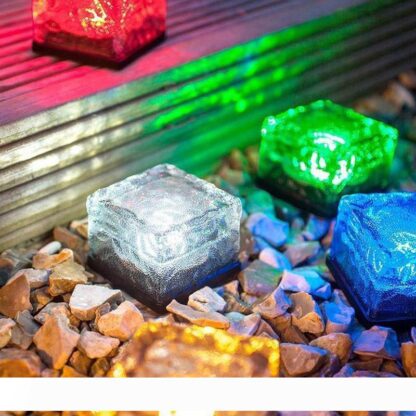 Купить Solar LED lamp 4 leds auto lighting LED brick night lamp lighting underground simulation ice cube lite Solar lighting lawn light