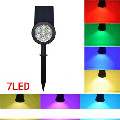 Купить Solar panel 7LED Spike Spot Light RGB Spotlight Landscape Garden Yard Path Lawn Solar Lamps Outdoor Grounding Sun Light