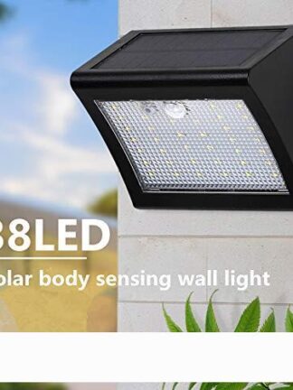 Купить Outdoor Solar Powered LED Wall Light Waterproof 38 LEDs Motion Sensor Solar Wall Lamp Garden Backyard 1pc