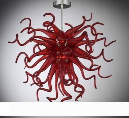 Купить Hot Sale Flower Style Red Stained Style Chandelier Lamp Small Cheap Price Energy Saving Light Source Murano Glass Spherical Shape Chandelier