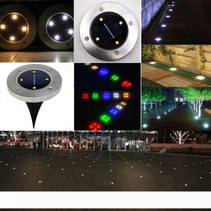 Купить IP65 Waterproof 2led 4led 8led Solar Outdoor Ground Lamp Landscape Lawn Yard Stair Underground Buried Night Light Home Garden Decoration