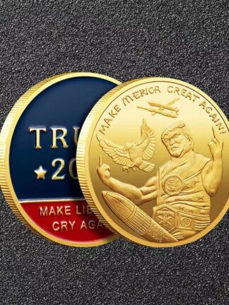 Купить 10PCSNon Magnetic Crafts US President Trump Make American Great Liberals Cry Again Gold Plated Souvenir Coin Metal Gift