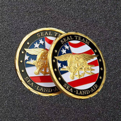 Купить 10PCS Non Magnetic Crafts US Army Gold Plated Souvenir Badge USA Sea Land Air Seal Team Challenge Coins Department Of The Navy Military Coin