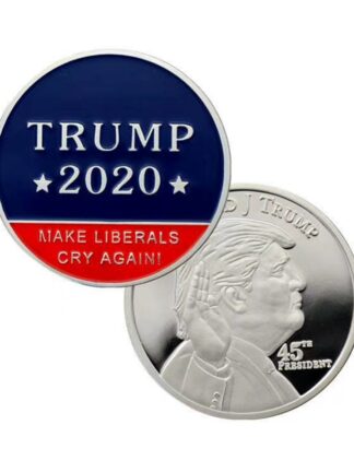 Купить 20pcs Non Magnetic 45th President Badge Craft United States Make Liberals Cry Again Donald Trump Silver Plated Souvenir Coin