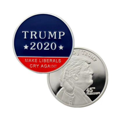 Купить 20pcs Non Magnetic 45th President Badge Craft United States Make Liberals Cry Again Donald Trump Silver Plated Souvenir Coin