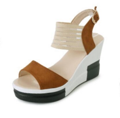 Купить 2021 Woman Leather Vintage Sandals Female Hollow Out Wedges Platform Shoes Plus Size Women Summer Slip On Retro Moccasins