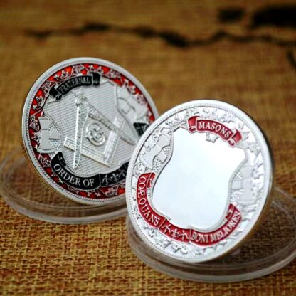 Купить 50pcs Non Magnetic Fraternal Order Of Freemasons Masons Craft Coeouans Bonimeliores Silver Metal Plated Souvenir Coin