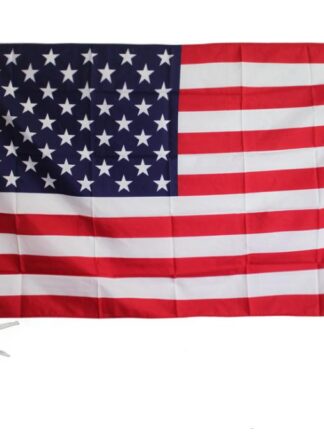 Купить 100pcs 100% Polyester USA US Flag 90cmx150cm American Flag FT United States Stars Stripes Be Proud Show off Your Patriotism 3 * 5 Feet SN266