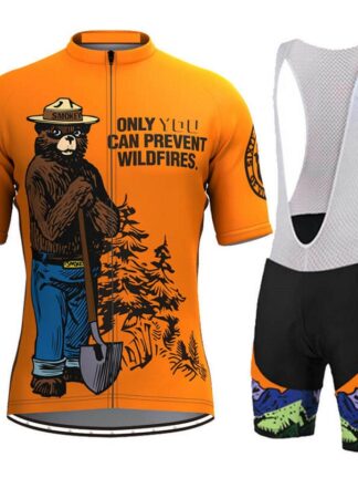 Купить Retro Smokey Bear Prevent Wildfires Cycling Jerseys And Bib Shorts Set