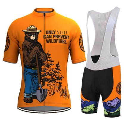 Купить Retro Smokey Bear Prevent Wildfires Cycling Jerseys And Bib Shorts Set