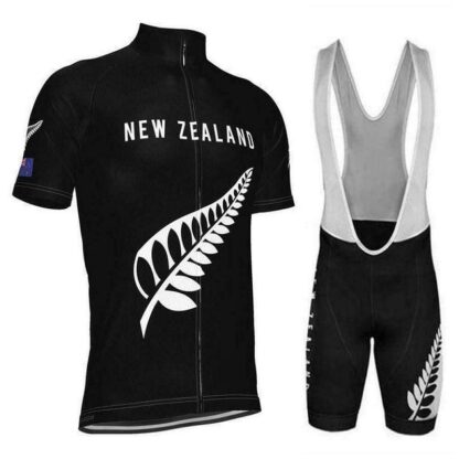 Купить 2021 Retro Classic Team New Zealand "Go Black" Men's Cycling Jersey & Bib Set Anti UV