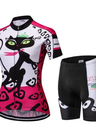 Купить 2021 cycling Jersey cat short sleeve set quick dry ropa ciclismo bike bicycle clothing Mountain biking shirt Summer Anti UV