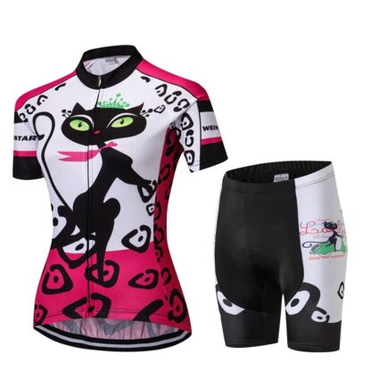 Купить 2021 cycling Jersey cat short sleeve set quick dry ropa ciclismo bike bicycle clothing Mountain biking shirt Summer Anti UV