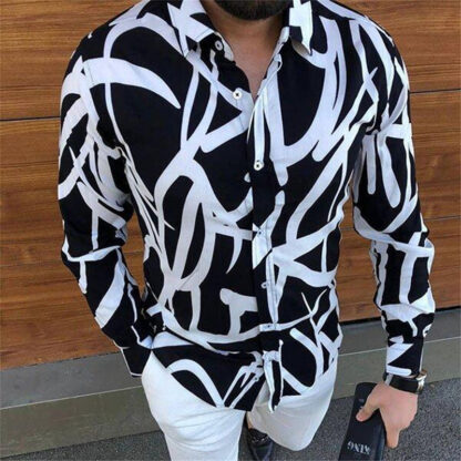 Купить autumn spring man dress shirt blusa stripy print blouse long sleeve oversized 3XL t shirts hippie men