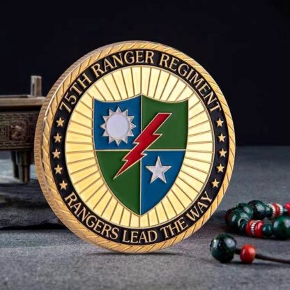 Купить 50pcs Non Magnetic Crafts USA Department Of Army 75th Ranger Regiment Ranger Lead The Way Medal Plated Challenge Coin