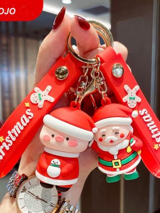 Купить Christmas Gift Soft Rubber Cartoon Santa Claus Keychain Handbag Wallet Key Chain