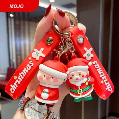 Купить Christmas Gift Soft Rubber Cartoon Santa Claus Keychain Handbag Wallet Key Chain