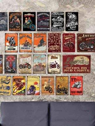 Купить Motorcycle Tin Signs Retro Sign Plaque Metal Vintage Wall Decor For Garage Bar Pub Man Cave Decorative Plate Iron Paintinga