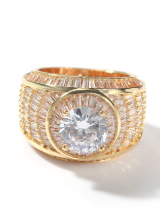 Купить Fancy Design Men and Women Gift Ring Hollowed Micro Pave Brass Rings