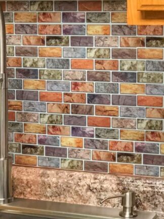Купить Art3d 30x30cm 3D Wall Stickers Faux Ceramic Tile Design Self-adhesive Water Proof Peel and Stick Backsplash Tiles for Kitchen Bathroom