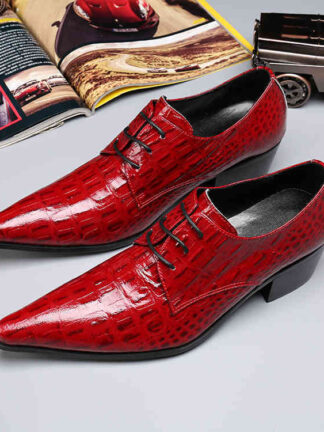 Купить genuine Dress hombre Shoes Zapato leather shoes of men dressed in red printing rentals to business office men's Italian wedding 1GMR