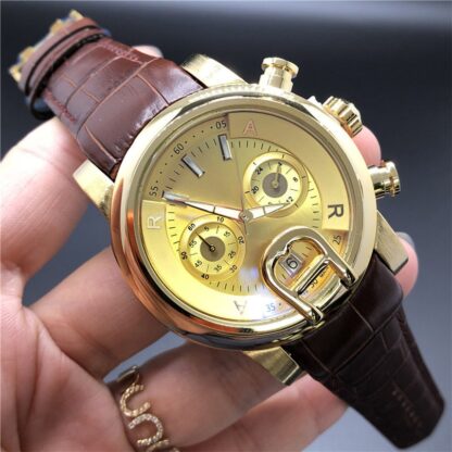 Купить 2022 new men's watch automatic quartz movement business stainless steel dial leather strap business outdoor sports chronograph diving men's watches OB4017