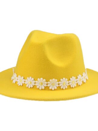 Купить Wide Brim Hats Fedoras Women Cute Flowers Solid Parent-kids 52cm 58cm For White Black Fashionable Panama Hat Sombreros De Mujer