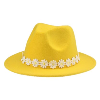 Купить Wide Brim Hats Fedoras Women Cute Flowers Solid Parent-kids 52cm 58cm For White Black Fashionable Panama Hat Sombreros De Mujer