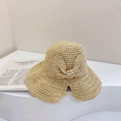 Купить Wide Brim Hats Women Straw Hat Big Bow Summer Handmade Crochet Ladies Breathable Hollow Sun Cap Can Be Folded Beach Femme