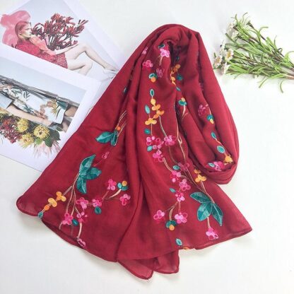 Купить New Fashion Scarves High Quality Plain Solid Embroidered Scarf Muslim Women Hijabs Wraps Fashion Bandana Shawls Head 10pcs/lot Fast