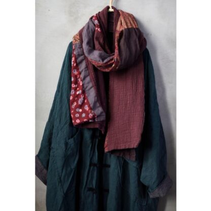 Купить New Fashion Scarves Women Scarf Pathcwork Contrast Color 2021 Winter Autumn Original Cotton Linen Vintage Fashion