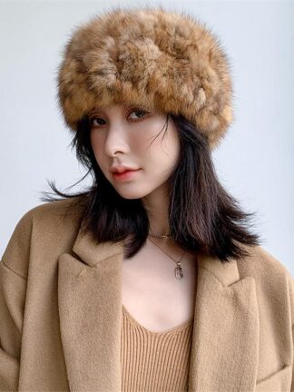 Купить Scarves 2021 Fashion Warm Woven Stretch Bib Cover Ladies Hat Dual-Use Light Luxury Elegant Sable Scarf