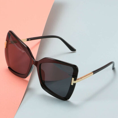 Купить 2021 new large frame sunglass men's and women's same polygonal T-shaped sunglass Fashion Trend Sunglass