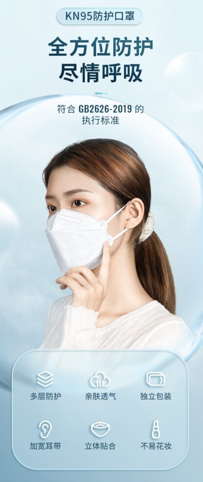 Купить Professional Manufacture 5 ply Disposable Face Mask kn95 without valve high quality in stock