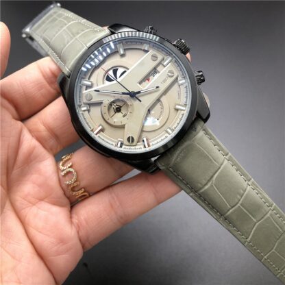 Купить Hot Selling Men's Watches Luxury Gold Silver Leather Strap Fashion Designer Watch Sports Quartz Analog Clock Relogio Masculino OB4012