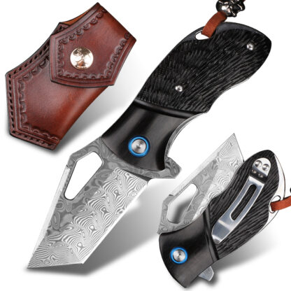 Купить Pocket Blade Damascus Steel EDC Folding Knife Outdoor Camping Survival Hunting Self-defense Tool Hiking Fishing Bearing Knives Men's Christmas Gift