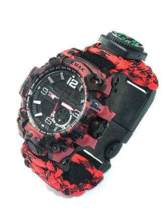 Купить Handmade Multifunction Outdoor Camping Survival Wristwatches Paracord Woven Digital Watch with Compass Whistle