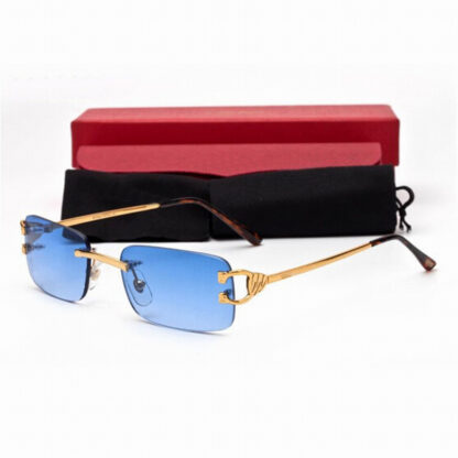 Купить Fashion Designer Sunglasses for Women Glasses Rectangular Mens Woman Rimless Frames Sun Eyeglasses Silver Gold Red Beige Green Metal Frames Eyewear Accessories