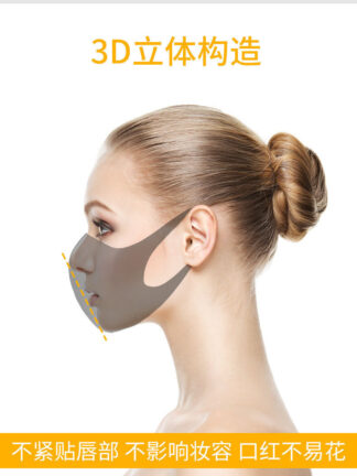 Купить Wholesale cotton breathable dust-proof black ice silk reusable mask