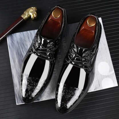 Купить Oxfords Derby Men Shoes Solid Lace Up Concise Fashion Casual Business Shoes Comfortable Spring Autumn Round Toe 2021 New PU Leather DH638