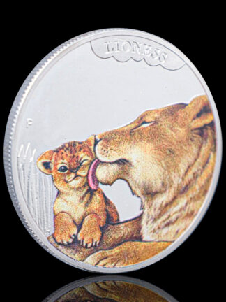 Купить 50pcs Non Magnetic Silver Plated Lioness Lion Mother Love Elizabeth II Queen Tuvalu Animal Cents Souvenirs Coin Medal Collectible Coins