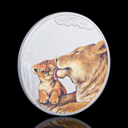 Купить 50pcs Non Magnetic Silver Plated Lioness Lion Mother Love Elizabeth II Queen Tuvalu Animal Cents Souvenirs Coin Medal Collectible Coins